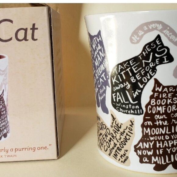 MUG, LITERARY CAT (ceramic, 12 oz., boxed) Feline familiar Cat Kitten Meow Liter - Picture 2 of 4